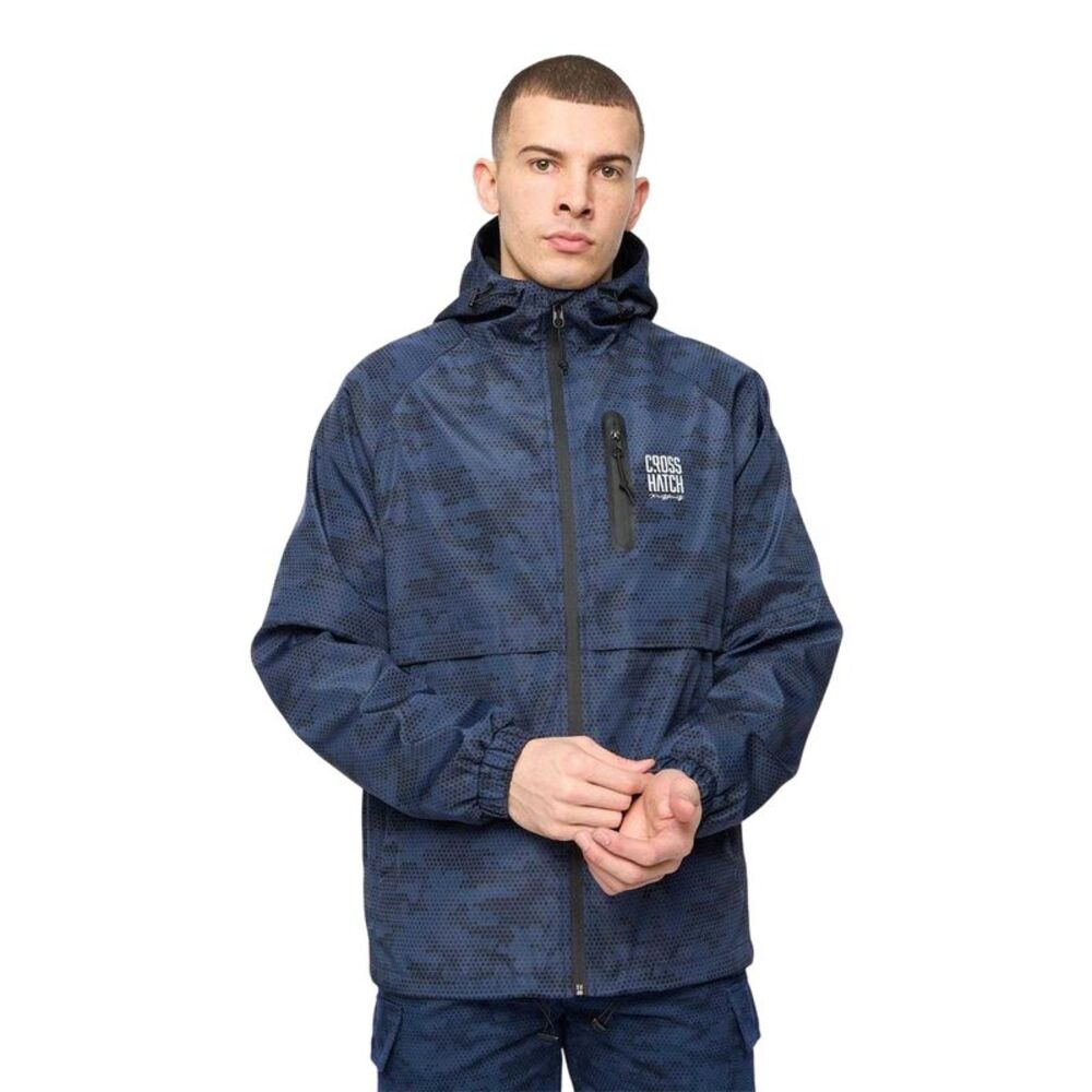 Crosshatch Mens Janscore All-Over Print Lightweight  Jacket / Blue